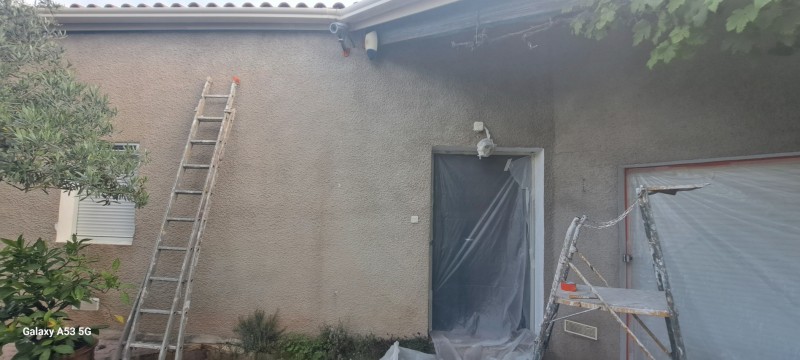 Peinture façade gros crépi maçonnerie Baillargues près de Montpellier 34