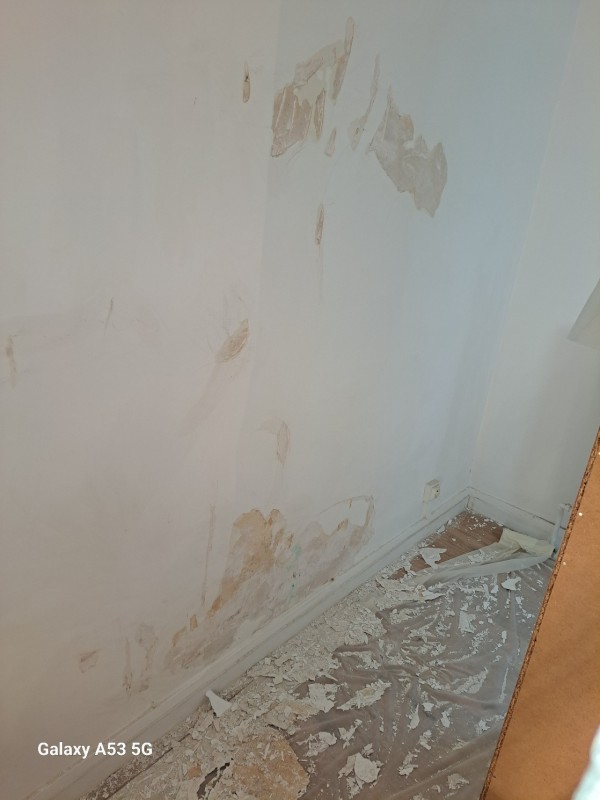 Rénovation peinture à Montpellier murs et plafond d’une chambre : réparation, ponçage et peinture